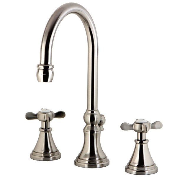 KS2988BEX Essex Widespread Bathroom Faucet W/Brass Pop-Up, Brushed Nkl